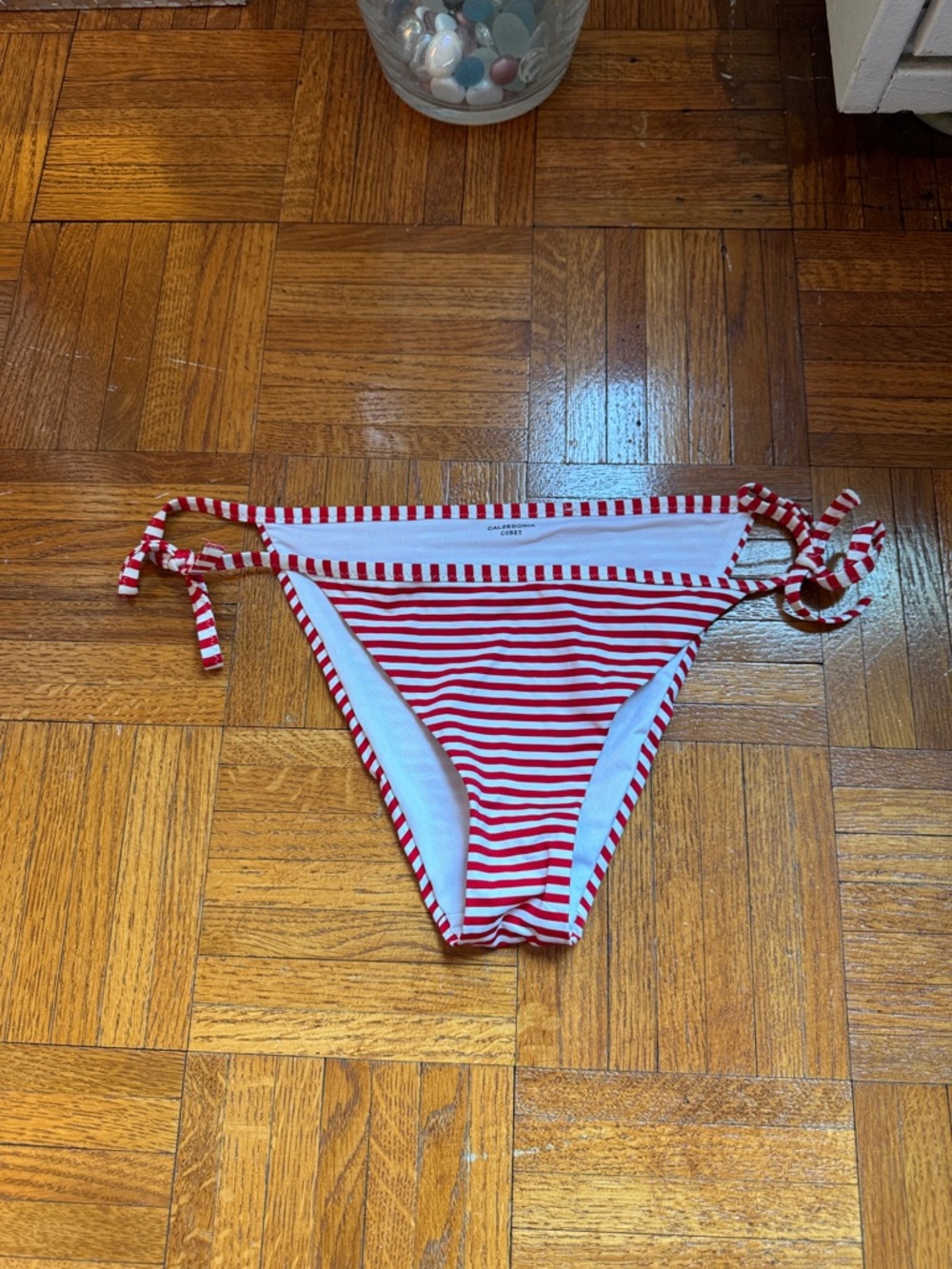Calzedonia Red & White Stripe Tie-Side Bikini Bottom - Picture 2 of 3